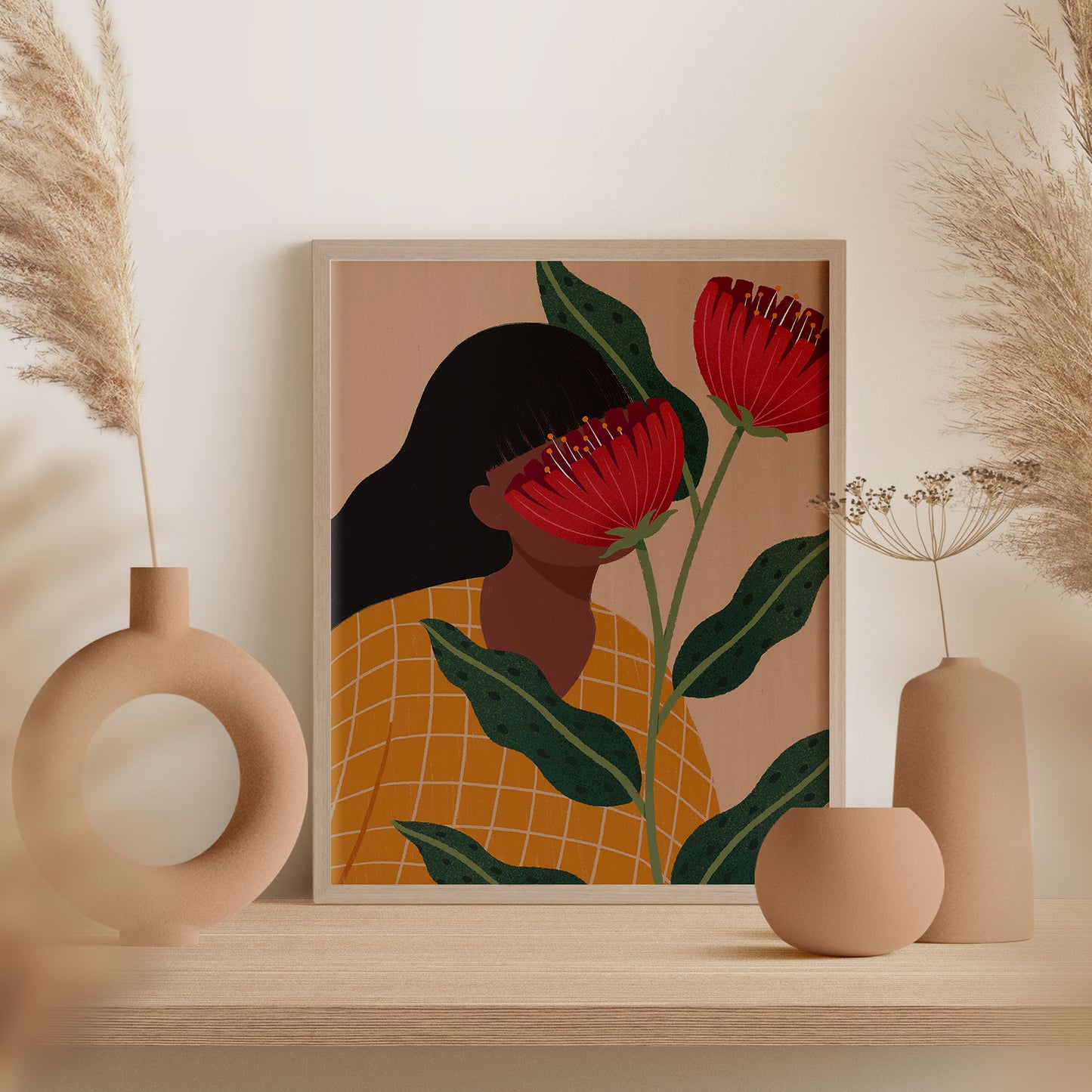 Woman Behind The Flowers